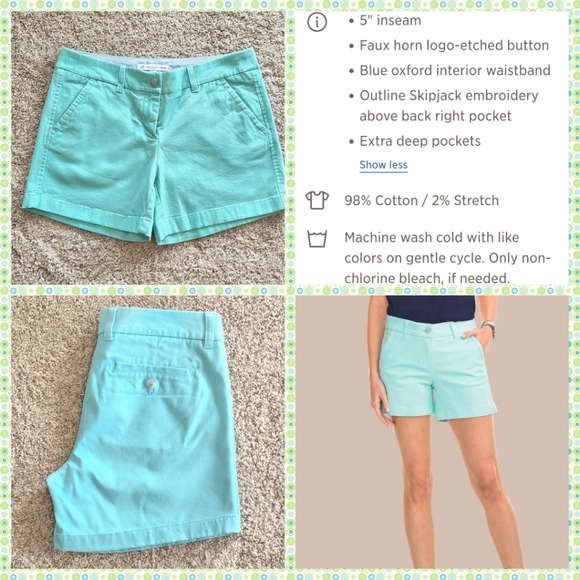 Southern Tide Caroline 5-inch Inseam Chino Shorts Size 6 Color Sky Blue - Picture 6 of 12